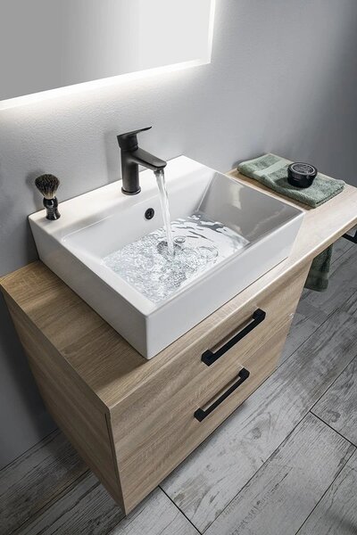 Aqualine Aqualine, VEGA Set mobilier baie, latime 125 cm, stejar platinat, VG883-02