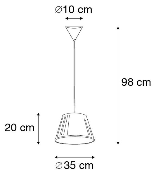 Lampă suspendată retro albă 35 cm - Plisse