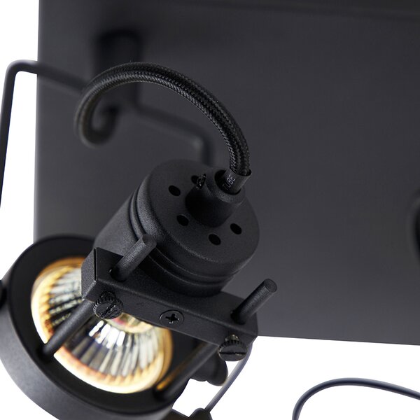 Spotlight industrial negru cu 4 lumini - Suplux