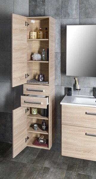 Aqualine Aqualine, VEGA Dulap înalt 35x184x31cm, stejar platină, VG985