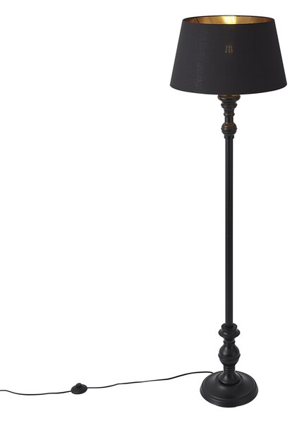 Lampă de podea cu abajur de 45 cm negru cu interior auriu - Classico