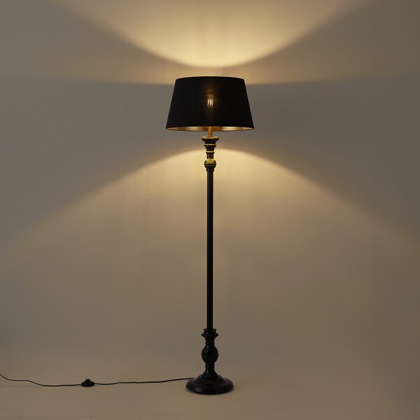 Lampă de podea cu abajur de 45 cm negru cu interior auriu - Classico