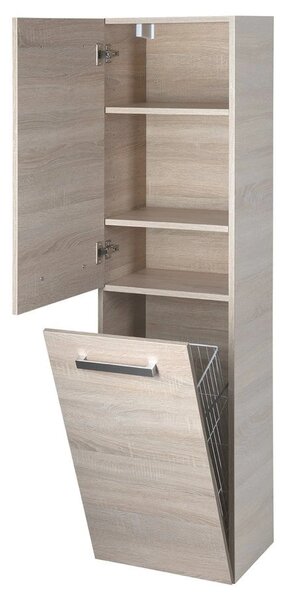 Aqualine Aqualine, VEGA Dulap înalt cu coș 40x150x31cm, stejar platină, VG960