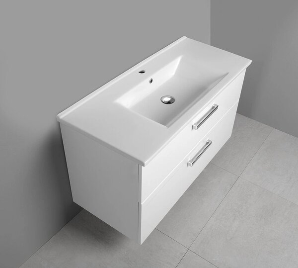 Aqualine Aqualine, dulap chiuvetă VEGA 100cm, 2xsertare, alb, VG103