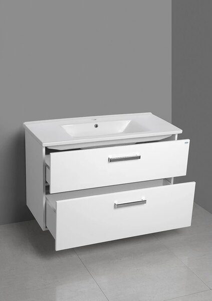 Aqualine Aqualine, dulap chiuvetă VEGA 100cm, 2xsertare, alb, VG103