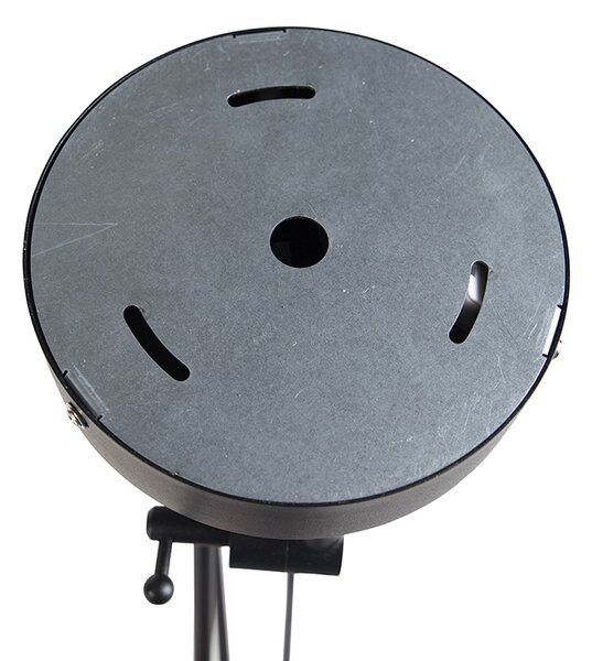 Lampă suspendată neagră cu abajururi din in negre 35 cm 2 lumini - Blitz
