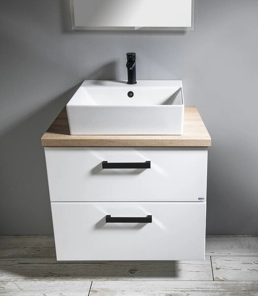 Aqualine Aqualine, dulap lavoar VEGA 72x57,6x43,8 cm, 2xsertare, alb, VG073