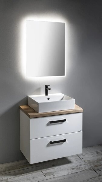 Aqualine Aqualine, dulap lavoar VEGA 72x57,6x43,8 cm, 2xsertare, alb, VG073