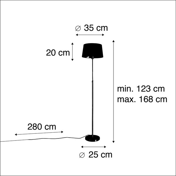 Lampă de podea auriu/alamă cu abajur negru 35 cm reglabil - Parte