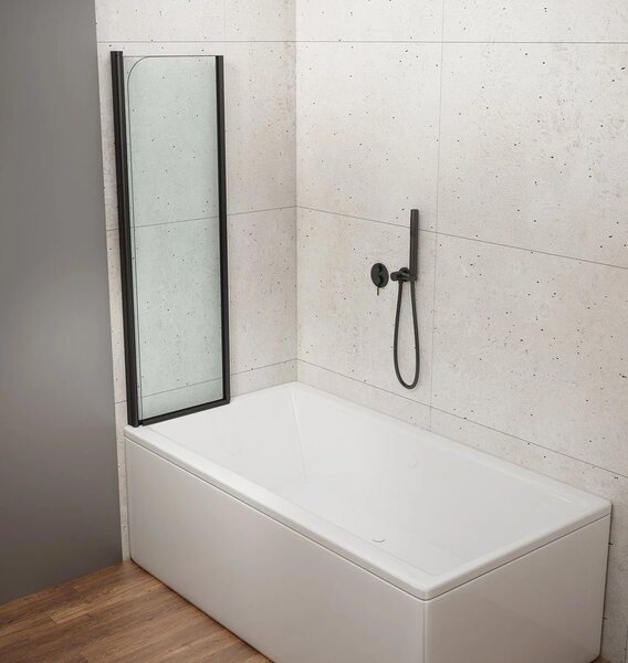 Aqualine Aqualine, paravan de baie WILA 900x1400 mm, pliabil, negru, sticla transparenta, AQ5742B