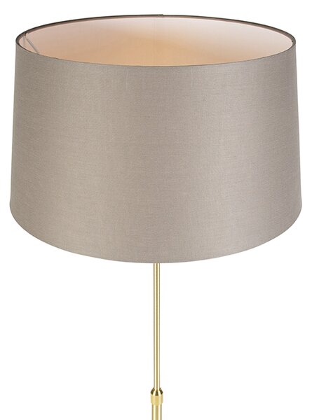 Lampă de podea auriu/alamă cu abajur din in taupe 45 cm - Parte