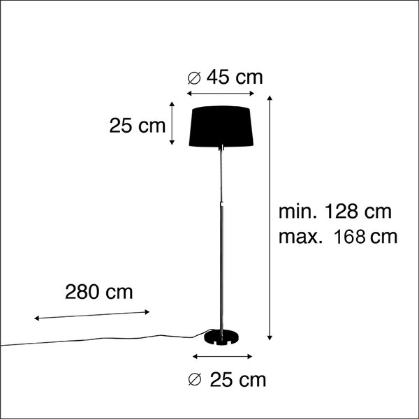 Lampă de podea din bronz cu abajur din in taupe de 45 cm reglabil - Parte