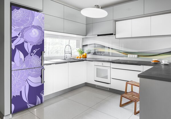 Autocolant pe frigider model floral