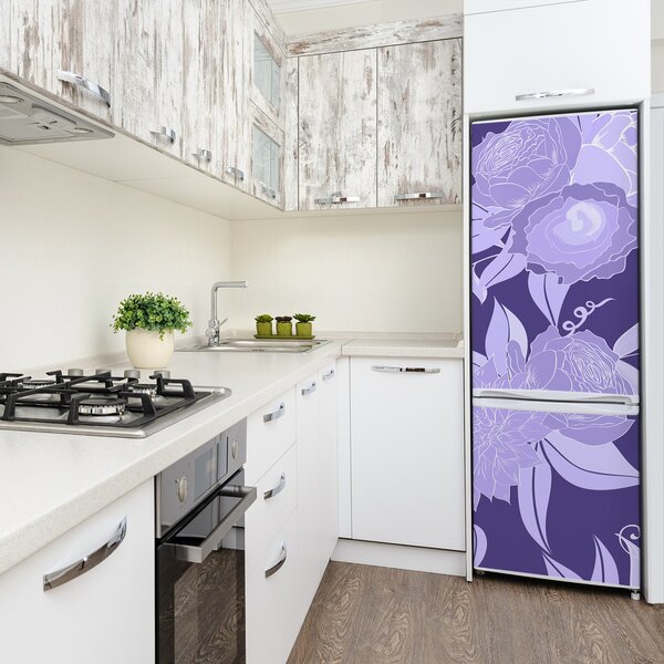 Autocolant pe frigider model floral