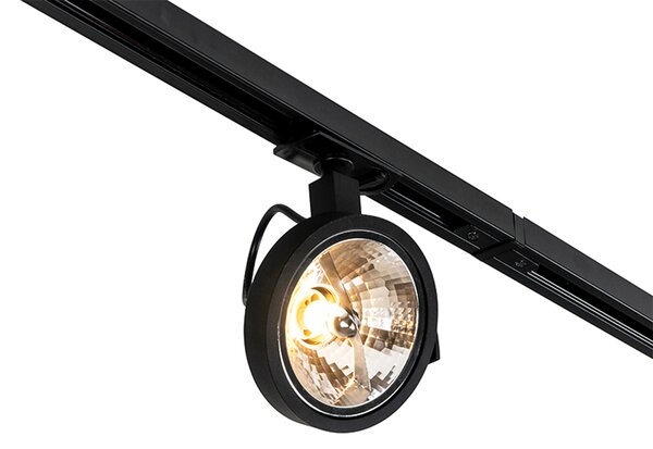 Sistem de iluminat pe șină modern cu 5 spoturi negre monofazate - Iconic Go