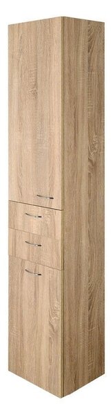 Aqualine Aqualine, dulap înalt ZOJA/KERAMIA FRESH cu coș 35x184x29cm, stânga, stejar platină, 51232