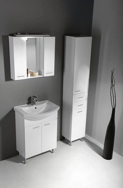 Aqualine Aqualine, dulap înalt ZOJA/KERAMIA FRESH cu coș 35x184x29cm, alb, 51230
