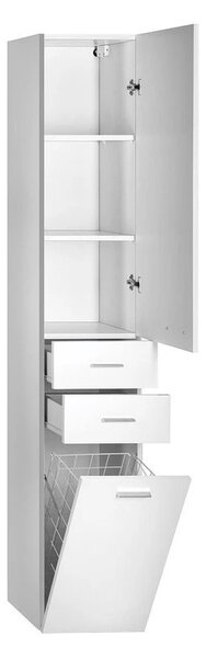 Aqualine Aqualine, dulap înalt ZOJA/KERAMIA FRESH cu coș 35x184x29cm, alb, 51230