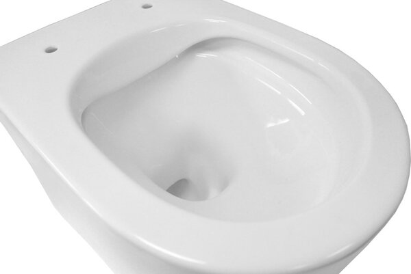 Mereo Mereo, toaletă suspendată cu glugă, FĂRĂ BORDE, 495x360x370, ceramică, incl. scaune CSS115SN, MER-VSD84S2