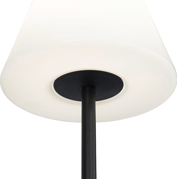 Lampă de podea pentru exterior neagră cu abajur alb IP65 25 cm - Virginia