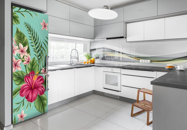Autocolant pe frigider flori Hawaii