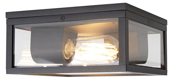 Plafoniera industriala neagra IP44 cu 2 lumini - Charlois