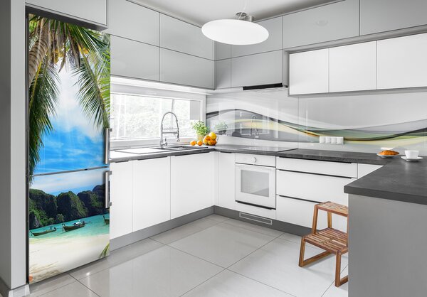 Autocolant pe frigider plaja tropicala