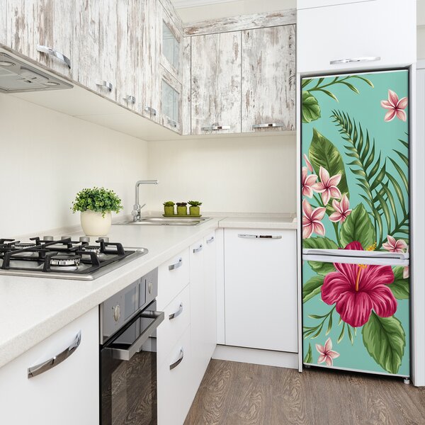 Autocolant pe frigider flori Hawaii