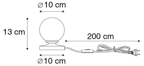 Lampa de masă modernă neagră cu sticlă fumurie - Atena
