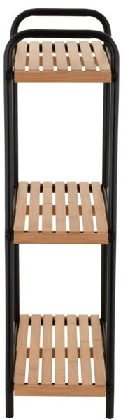 Erga Mike, raft de baie metalic cu trei rafturi 41,5x11x77 cm, negru-maro natural, ERG-YKA-P.MIKE