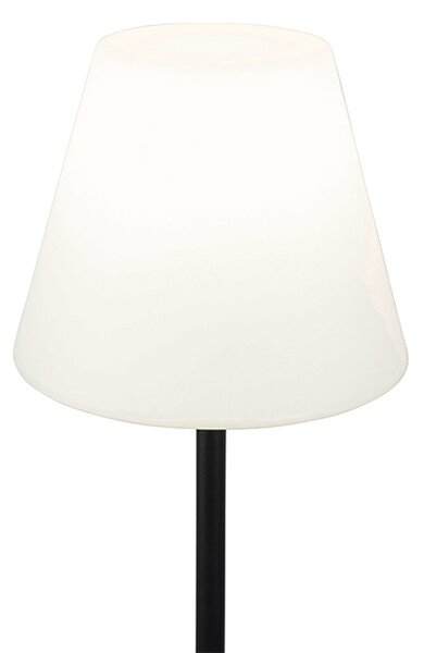 Lampă de podea pentru exterior neagră cu abajur alb 35 cm IP65 - Virginia