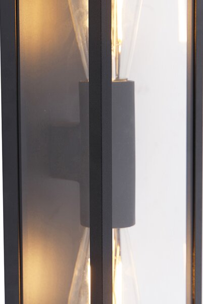 Aplică industrială neagră 38 cm cu 2 lumini IP44 - Charlois