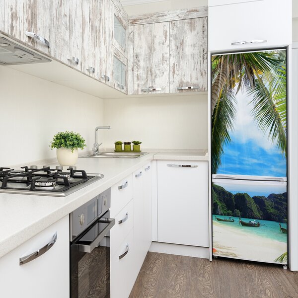Autocolant pe frigider plaja tropicala