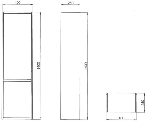 Cersanit - Crea, dulap inalt, gri, S924-025