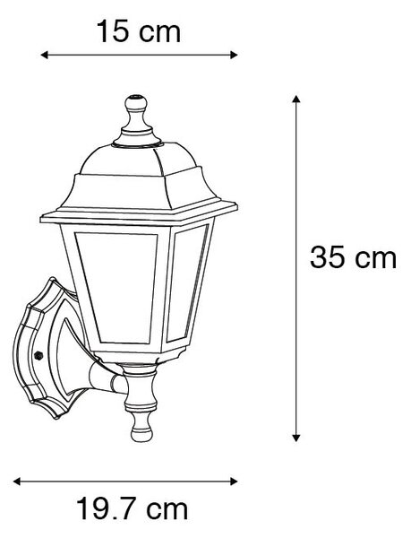 Lampă de perete pentru exterior auriu antic IP44 - Capital