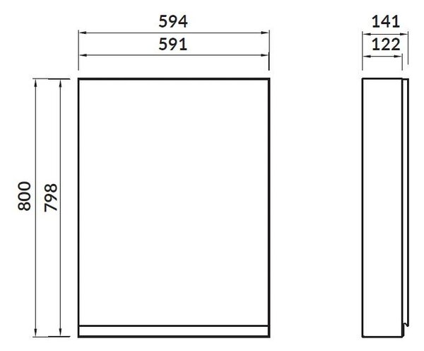 Cersanit Moduo, dulap suspendat 60x14x80 cm, antracit mat, S590-074-DSM