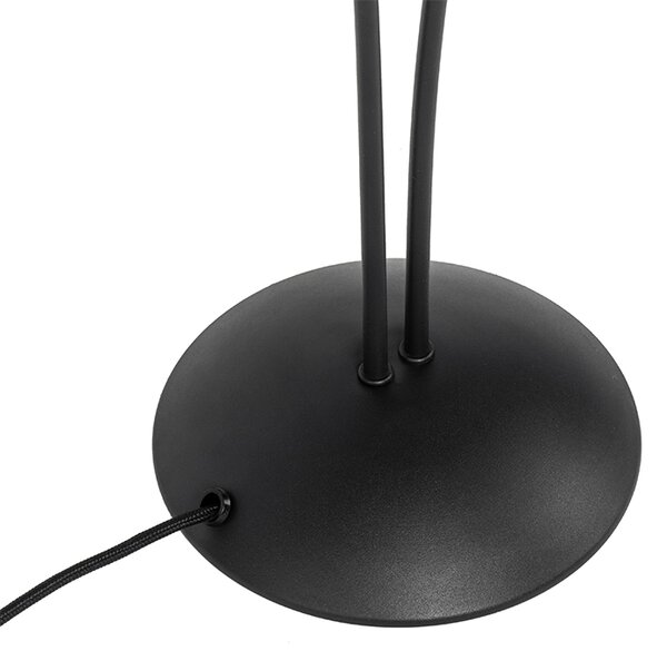 Lampa de masă modernă neagră cu 2 lumini cu sticlă fumurie - Atena