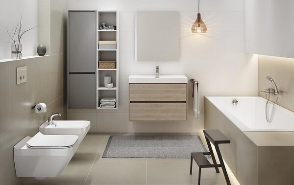 Cersanit - Crea, dulap inalt, gri, S924-025