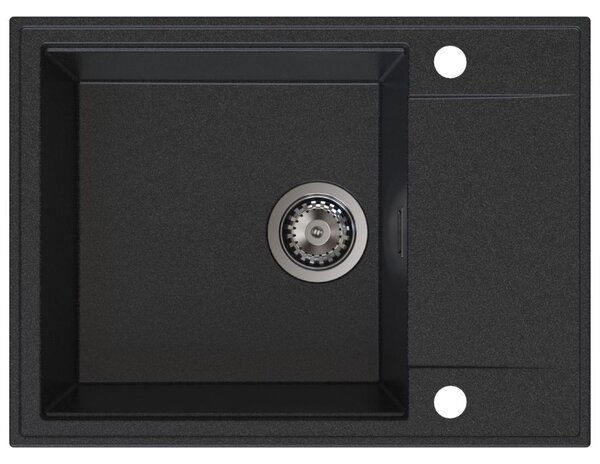 Chiuvetă de bucătărie din granit Sink Quality Sink55 620x460x215 mm + sifon grafit, grafit, SKQ-SINK.G.1KKO.XB