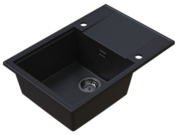 Chiuvetă de bucătărie din granit Sink Quality Sink55 680x460x215 mm + sifon grafit, grafit, SKQ-SINK.G.1KDO.XB