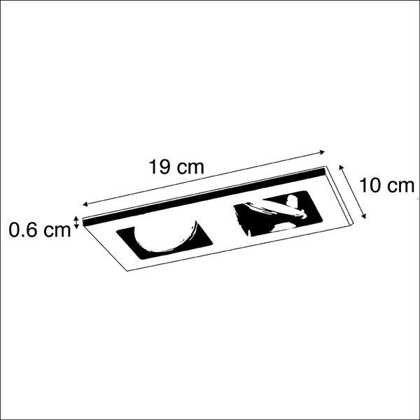 Spot încastrat inteligent modern negru incl. 2 Wifi GU10 - Qure