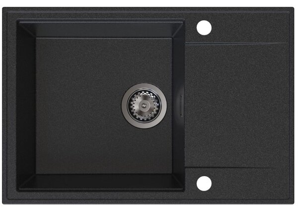 Chiuvetă de bucătărie din granit Sink Quality Sink55 680x460x215 mm + sifon grafit, grafit, SKQ-SINK.G.1KDO.XB