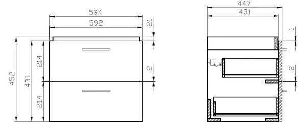 Cersanit Lara City 60, dulap SET + chiuveta, 594x447x460 mm, alb lucios, S801-142-DSM