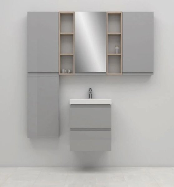 Cersanit - dulap SET + chiuveta, gri lucios, Moduo 50, S801-219-DSM