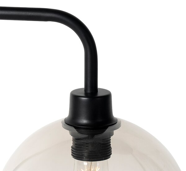 Lampă de masă modernă neagră cu abajur fumuriu - Maly
