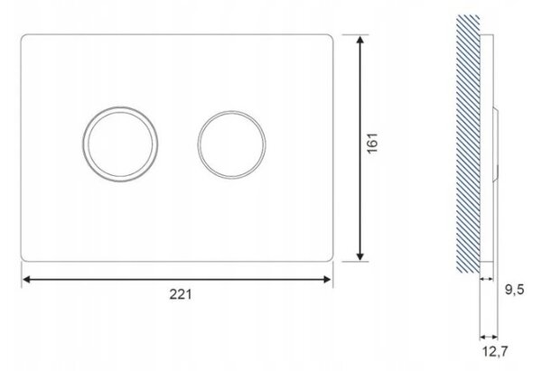 Cersanit Accento Circle, buton de spălare pneumatic, crom lucios, S97-056