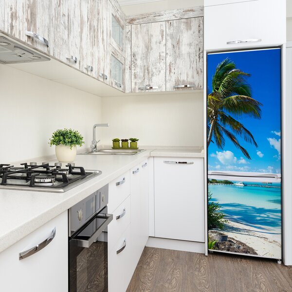 Autocolant pe frigider plaja tropicala