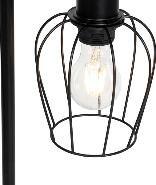 Lampă de masă rustică neagră cu lemn - Stronk