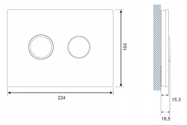 Cersanit Accento Circle, buton de spălare pneumatic, sticlă neagră, S97-053