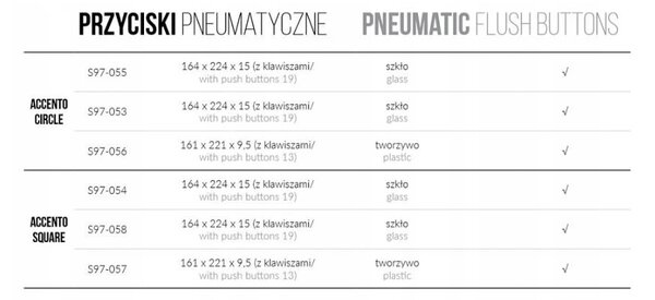 Cersanit Accento Square, buton de spălare pneumatic, negru, K97-426